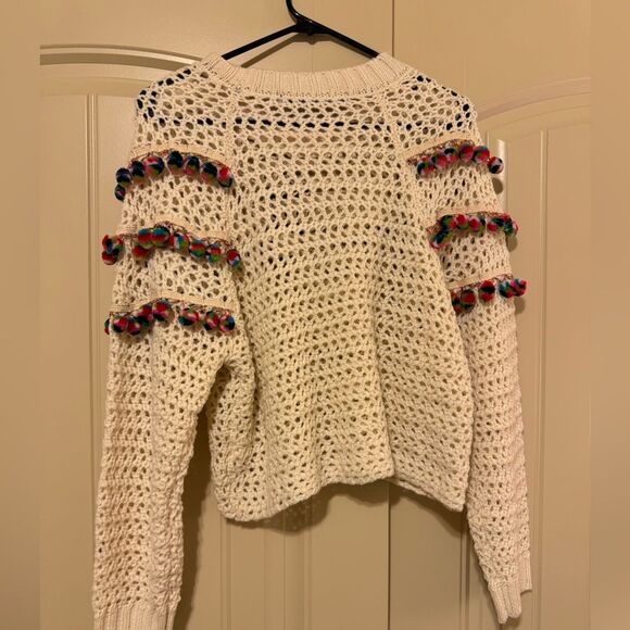 NWT Women’s Haute Rogue Kelly Pom Pom Crocheted Sweater | Small - Picture 6 of 10